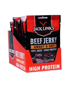 Jack Link's Beef Jerky - Sweet and Hot Flavour - Box of 12 x 60 g Packs