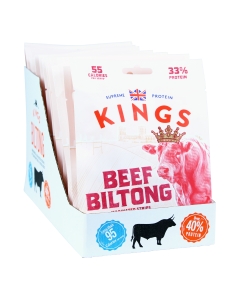 Kings Beef Biltong - Rib Eye Flavour - Box of 12 x 25 g