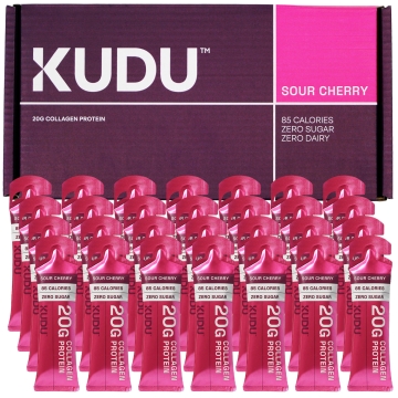 Kudu Liquid Collagen Sachets - Bovine Protein - Sour Cherry - 28 x 63 g