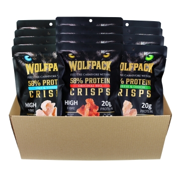 Wolfpack - Protein Crisps - Mixed - Box of 12 x 35 g