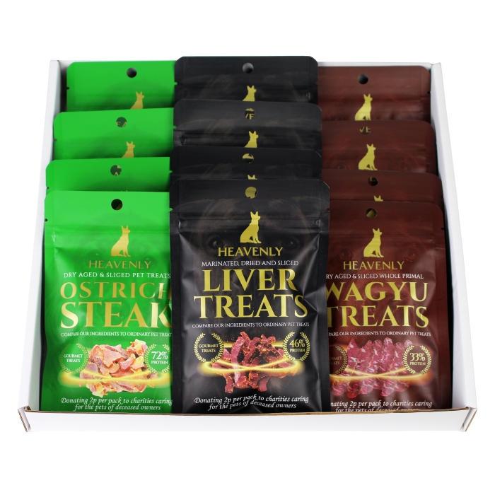 Heavenly - Variety Case Treats - Complementary Pet Food for Dogs - Box of 12