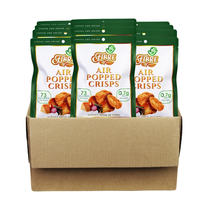 Hi Fibre - Air Popped Crisps - Cheese & Onion - 12 x 22 g