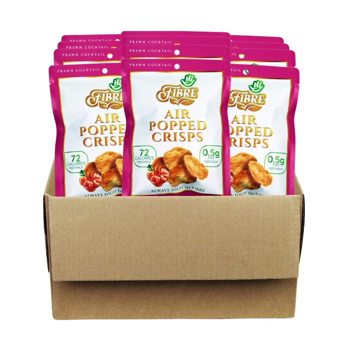 Hi Fibre - Air Popped Crisps - Prawn Cocktail - 12 x 22 g