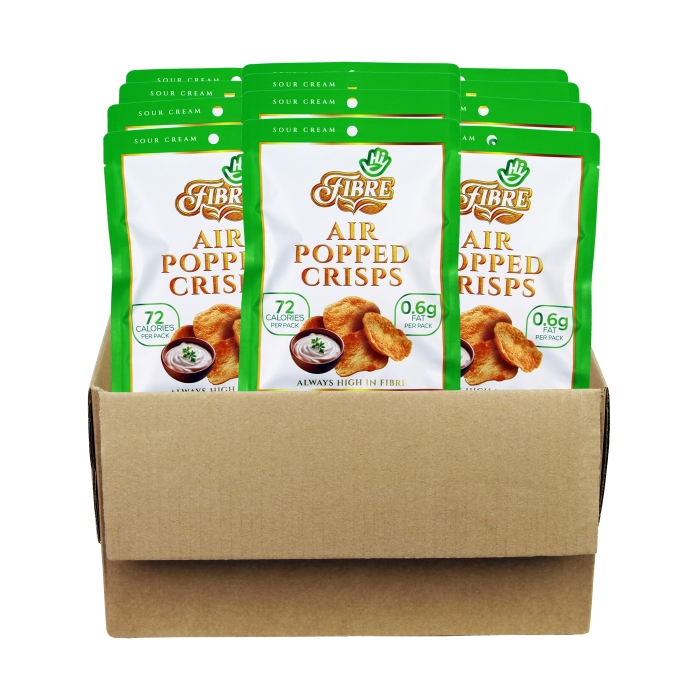 Hi Fibre - Air Popped Crisps - Sour Cream - 12 x 22 g