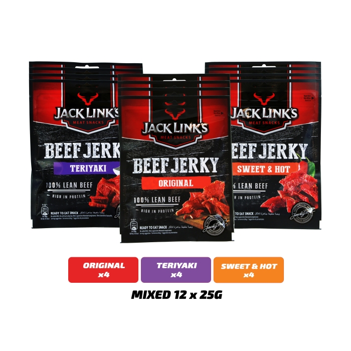Jack Link's Beef Jerky - Mixed Case - Box of 12 x 25 g Packs