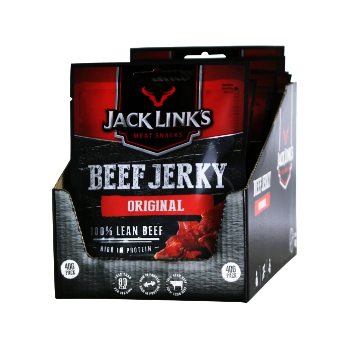 Jack Link's Beef Jerky - Original Flavour - Box of 12 x 70 g Packs