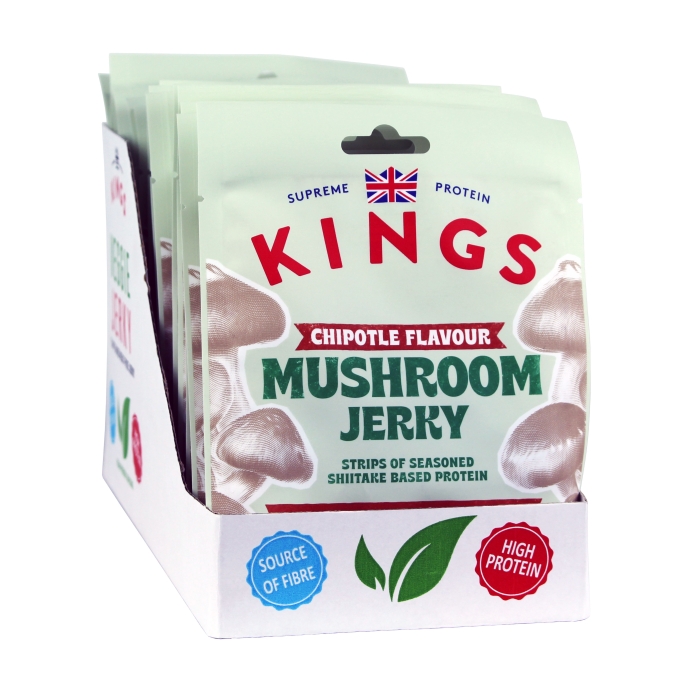 Kings Chipotle Flavour Mushroom Jerky Box of 16 x 25g