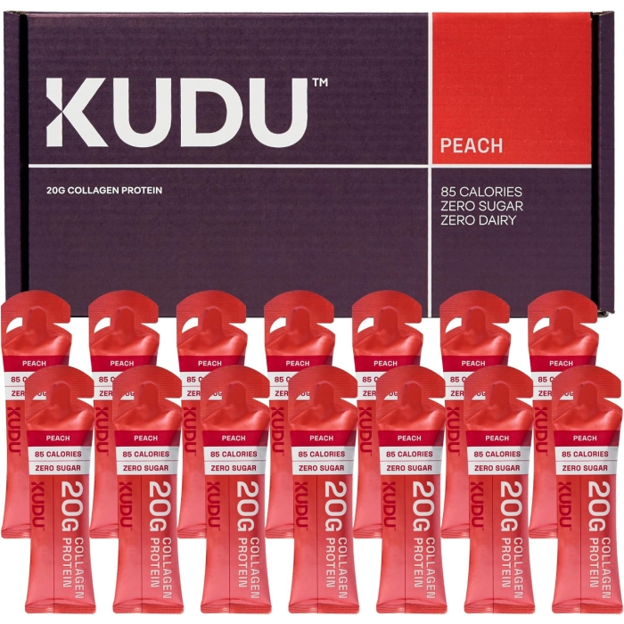 Kudu Liquid Collagen Sachets - Bovine Protein - Peach - 14 x 63 g