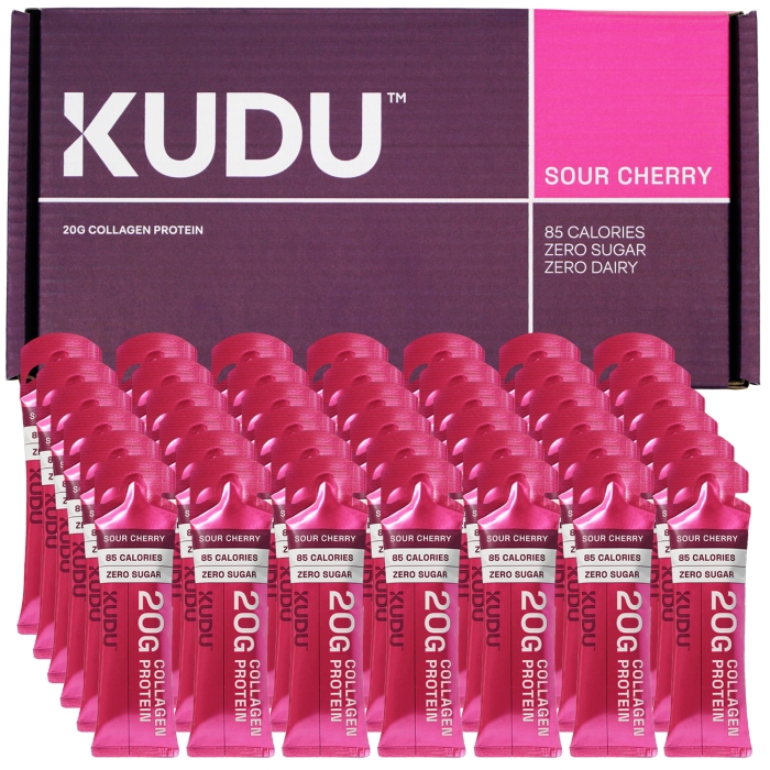 Kudu Liquid Collagen Sachets - Bovine Protein - Sour Cherry - 42 x 63 g