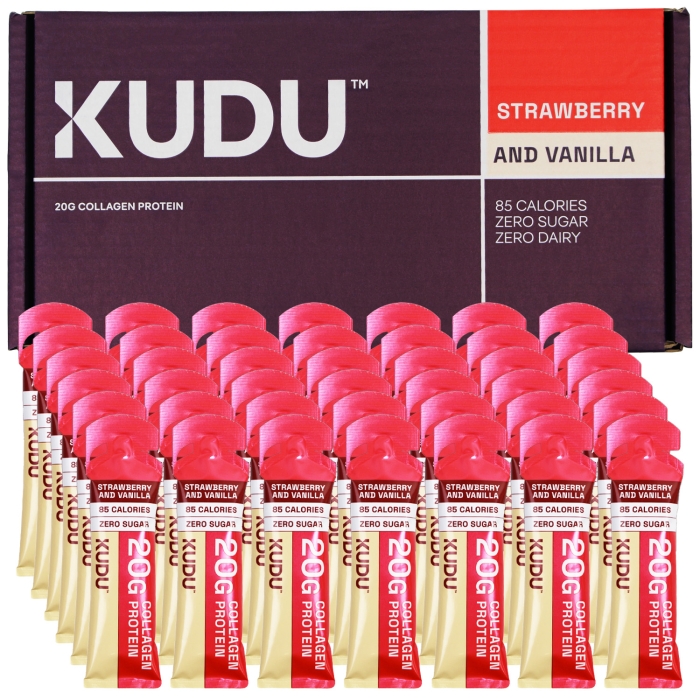 Kudu Liquid Collagen Sachets - Bovine Protein - Strawberry and Vanilla - 42 x 63 g