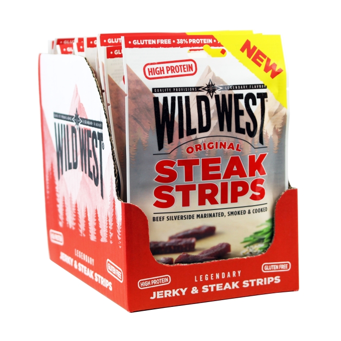 Wild West - Beef Steak Strips - Original Flavour - Box of 16 x 25 g