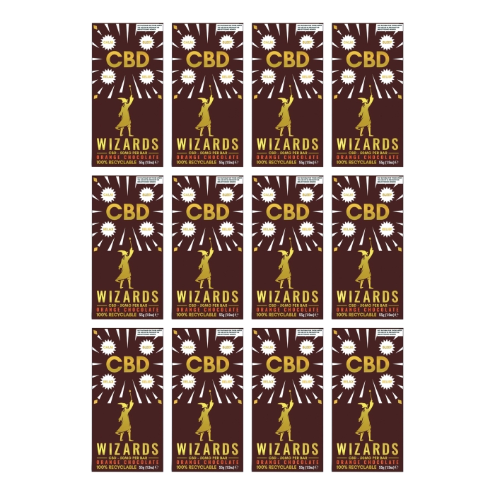 Wizards CBD Orange Chocolate Box of 12 x 55g Bars