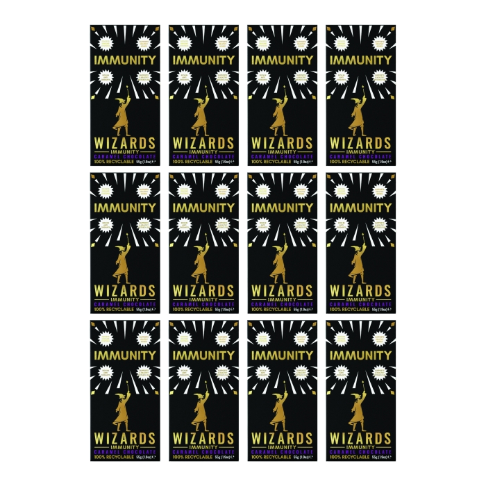 Wizards Immunity Caramel Chocolate  Box of 12 x 55g Bars