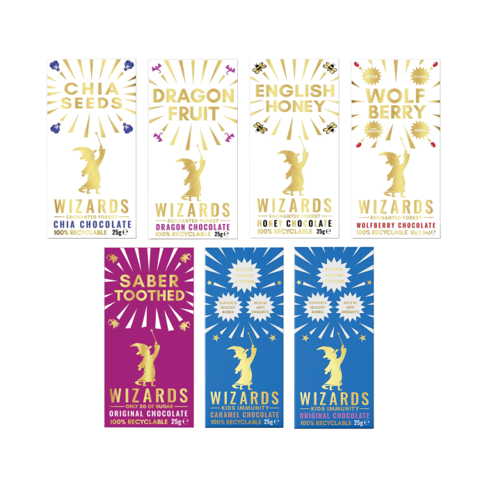 The Wizards Magic Kids Range Mixed Box of 12 x 25g Chocolate Bars