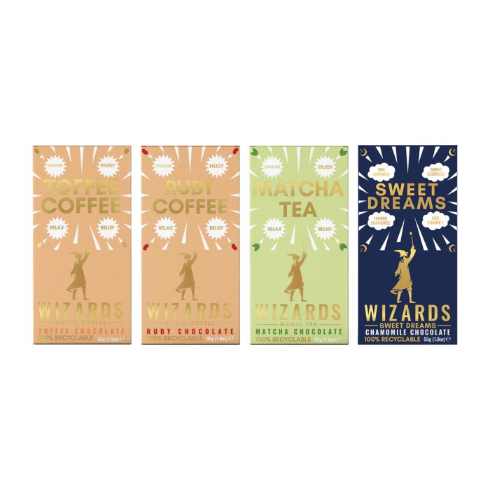 Wizards Tea and Coffee Mixed Chocolate  Box of 12 x 55g Bars